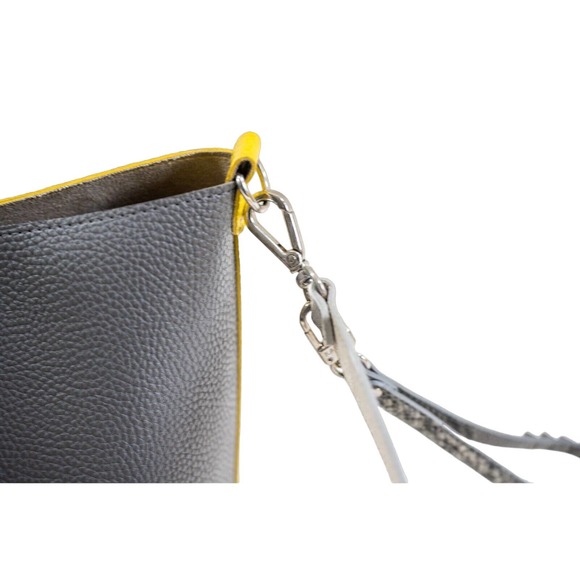 Find Kapoor Yellow Gray Pingo Bag 20 Artificial Leather Shoulder Tote Strap - Picture 6 of 16